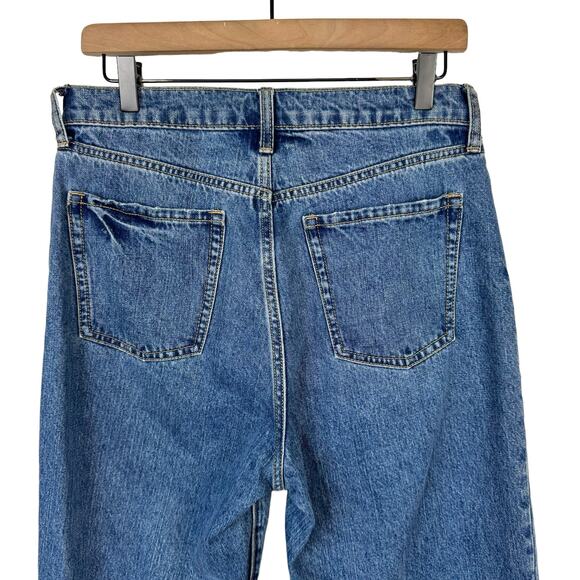 Old Navy Size 8 Sky Hi Straight Extra High Rise 100% Cotton Rigid Jeans - Picture 5 of 7